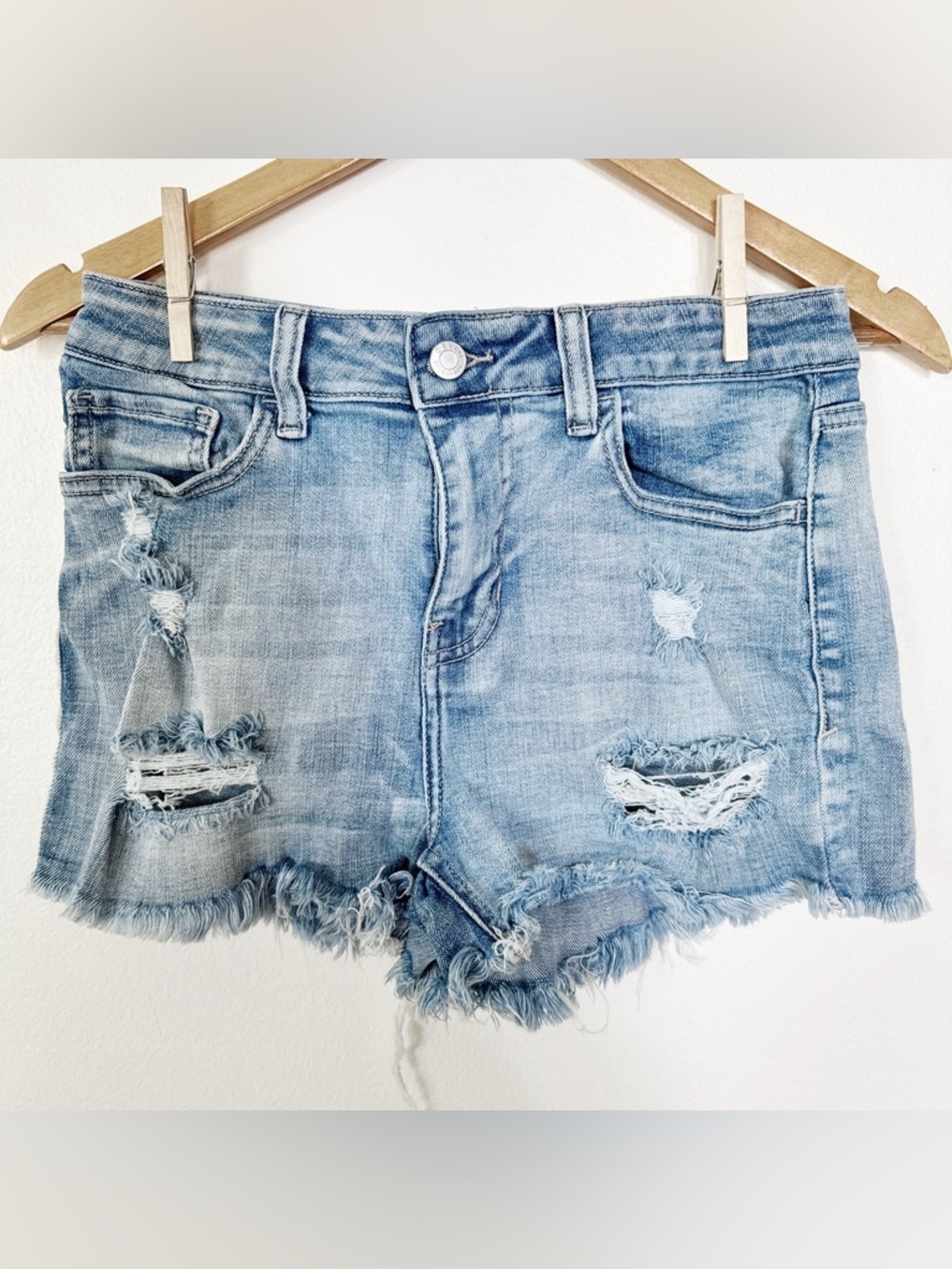 Cello Light Blue Distressed Denim Cutoff Shorts size 7
